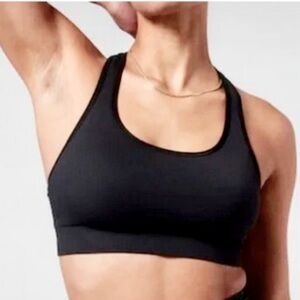 Athleta Aurora Black Athletic Top, Ribbed fabric, Sz Medium, New without Tags